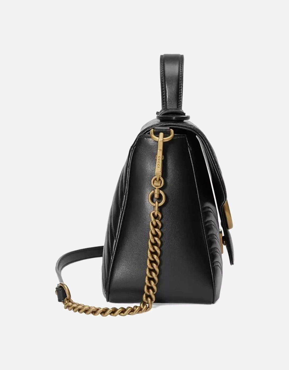 Beige Matelasse Leather GG Marmont Handbag with Double G Emblem Women