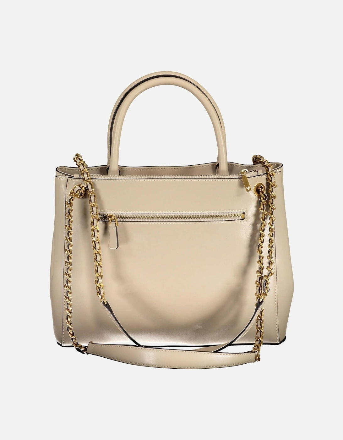 Beige Handbag with Versatile Carrying Options and Spacious Interior