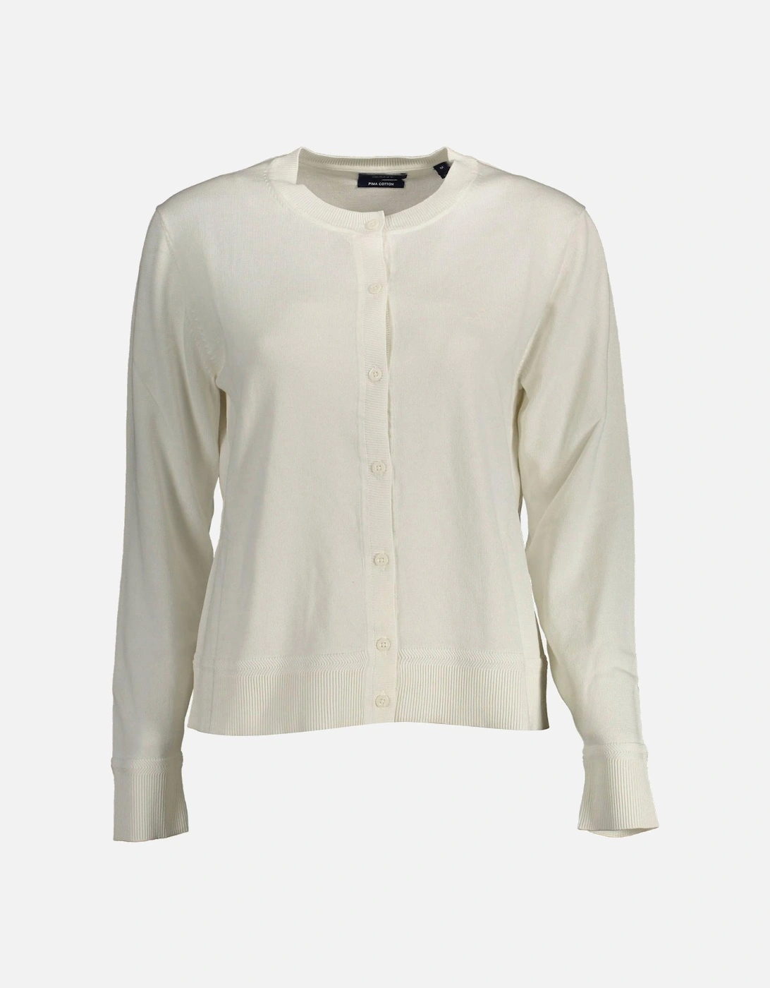 Organic Cotton Long-Sleeved Cardigan with Contrasting Details Women -, 3 of 2
