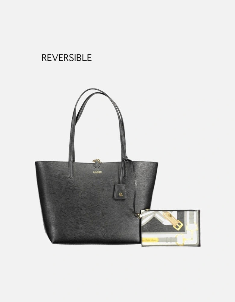 Reversible Shoulder Bag with Removable Clutch Women - Black Handbags