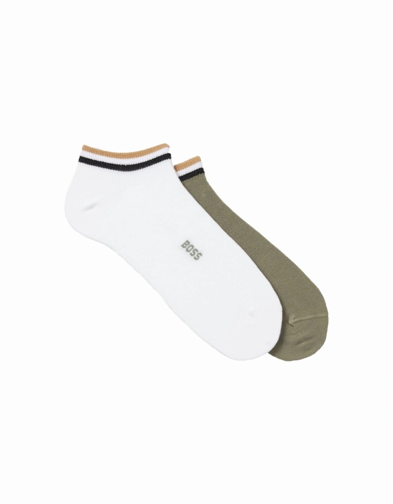 BOSS 2P AS UNI STRIPE SOCKS WHITE/GREEN