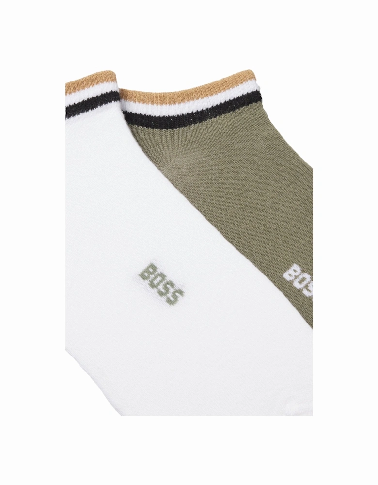 BOSS 2P AS UNI STRIPE SOCKS WHITE/GREEN