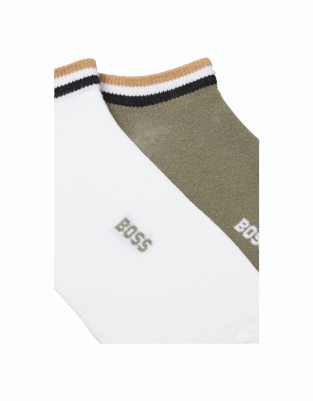 BOSS 2P AS UNI STRIPE SOCKS WHITE/GREEN
