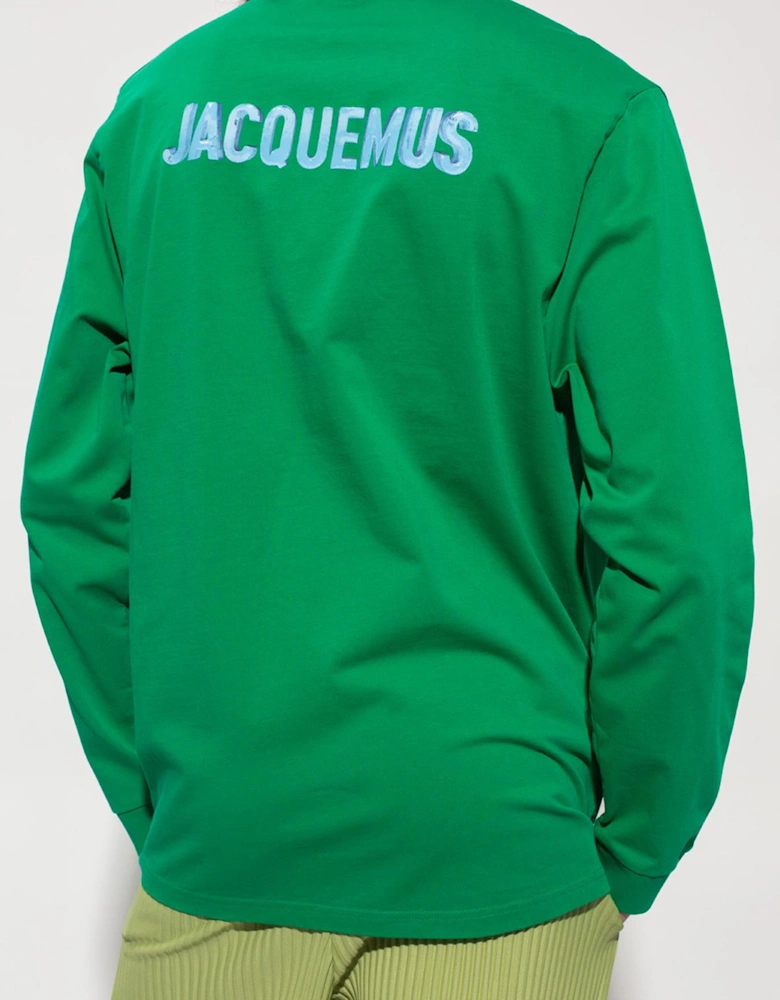 Le T-Shirt Gelo Print Ice Long Sleeved T-Shirt in Green