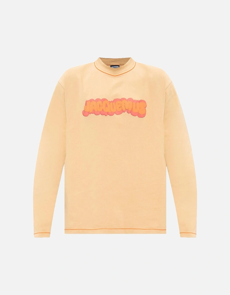 Pate A Modeler Print Logo Paste Le Long Sleeved T-Shirt in Beige