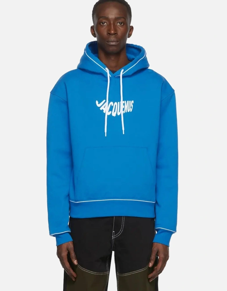 Le Sweatshirt Vague Print Logo Hoodie in Wave Blue