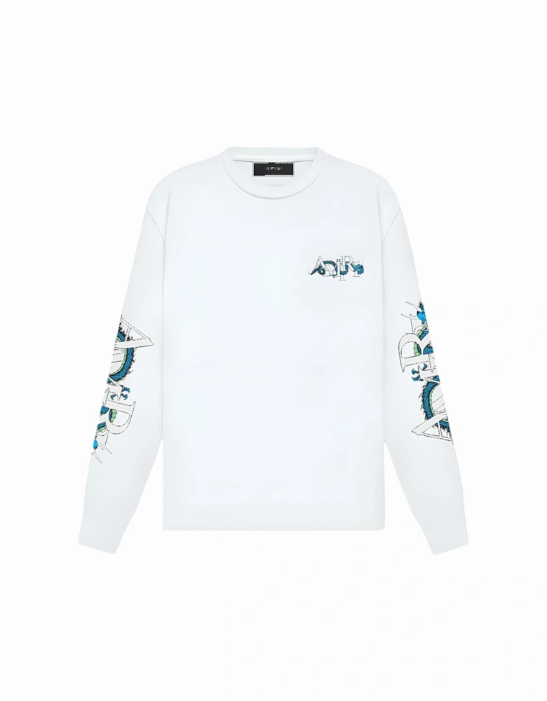 CNY Dragon Printed Long Sleeve T-Shirt in White