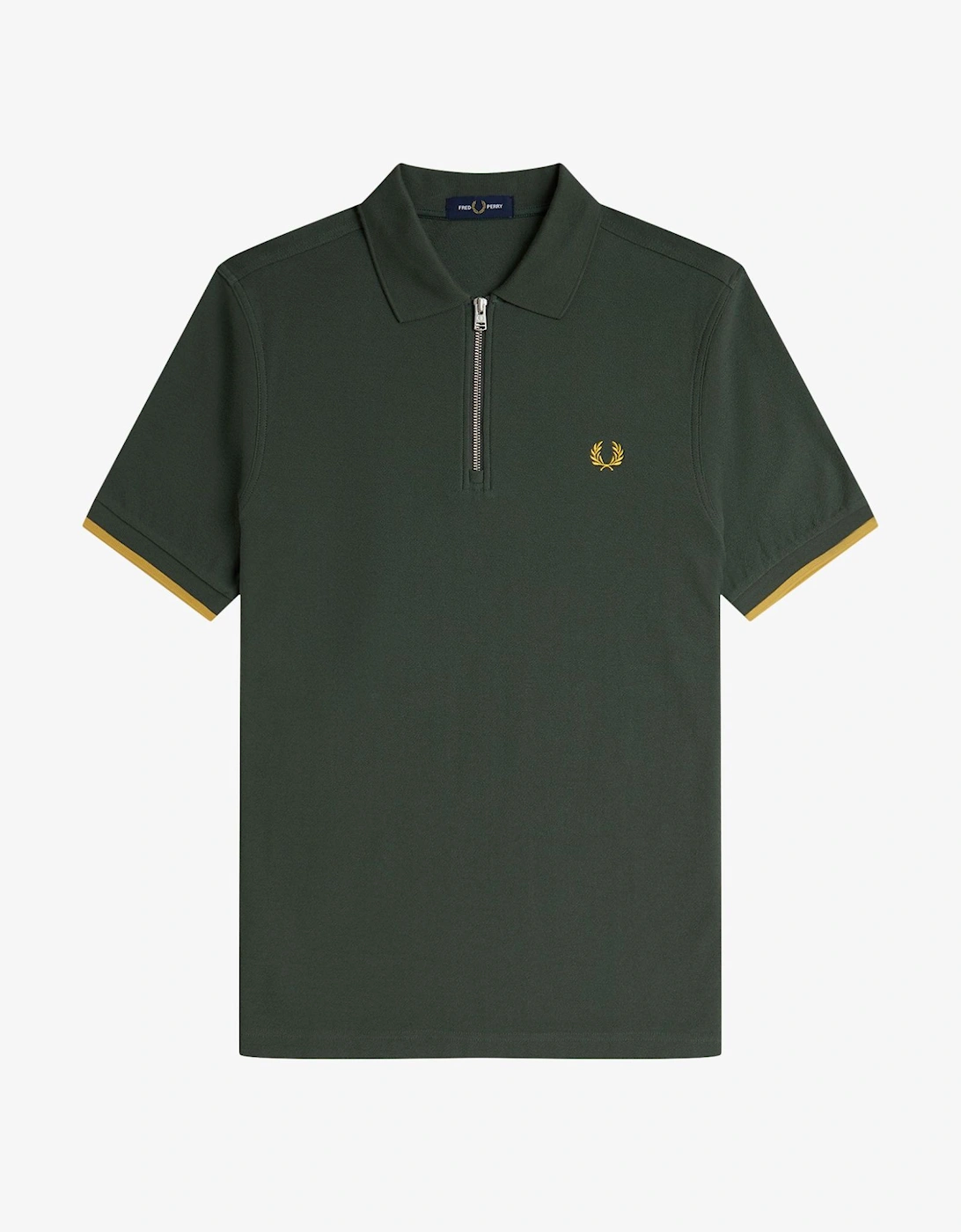 M9886 Crepe Pique Zip Neck Shirt - Court Green, 9 of 8