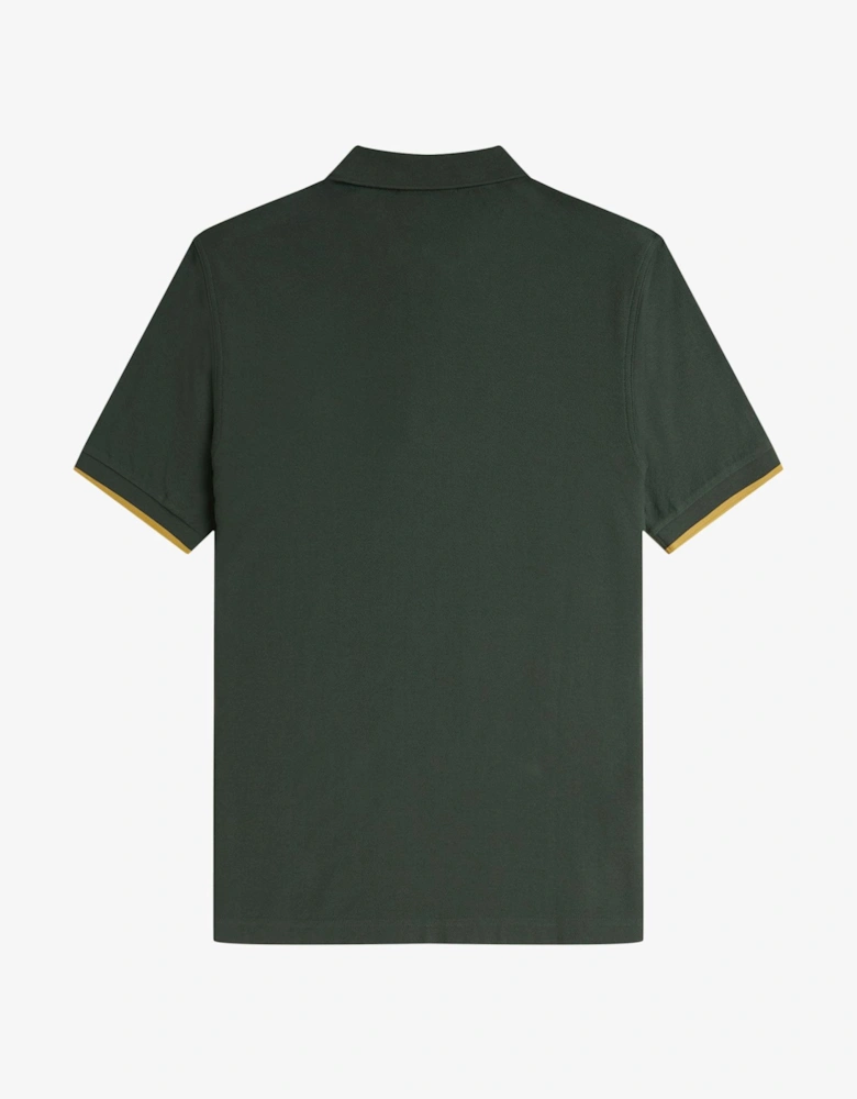 M9886 Crepe Pique Zip Neck Shirt - Court Green