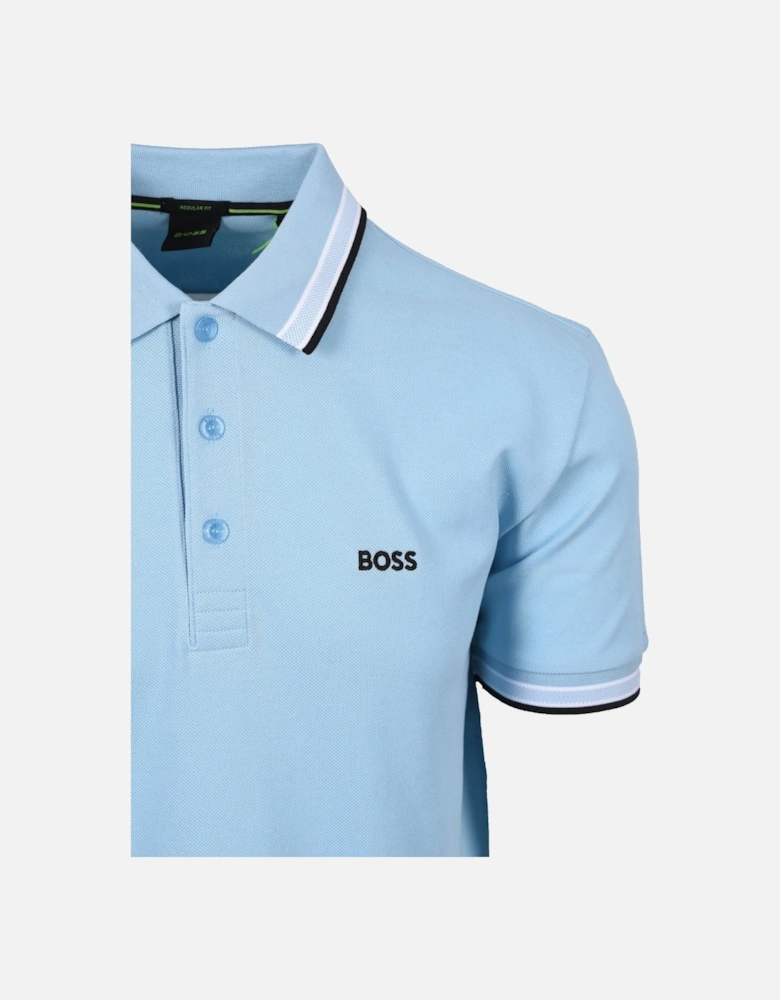 Boss Green Paddy Polo Shirt Light Pastel Blue