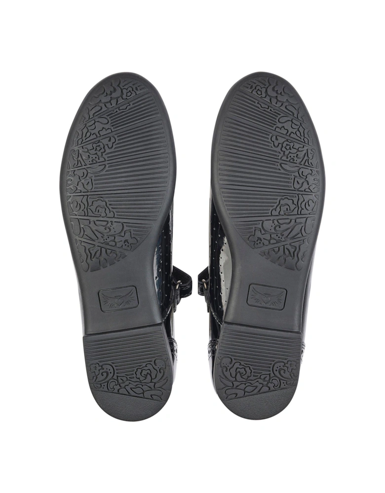 Impress Patent Leather Girls Mary Jane School Shoes - Black