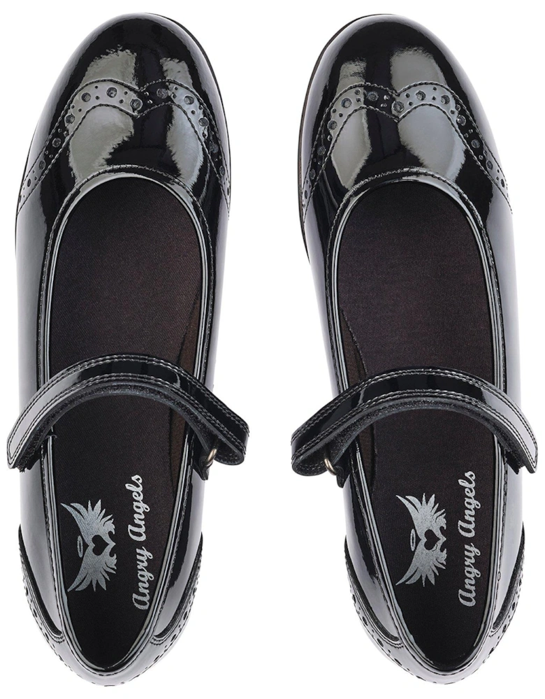 Impress Patent Leather Girls Mary Jane School Shoes - Black