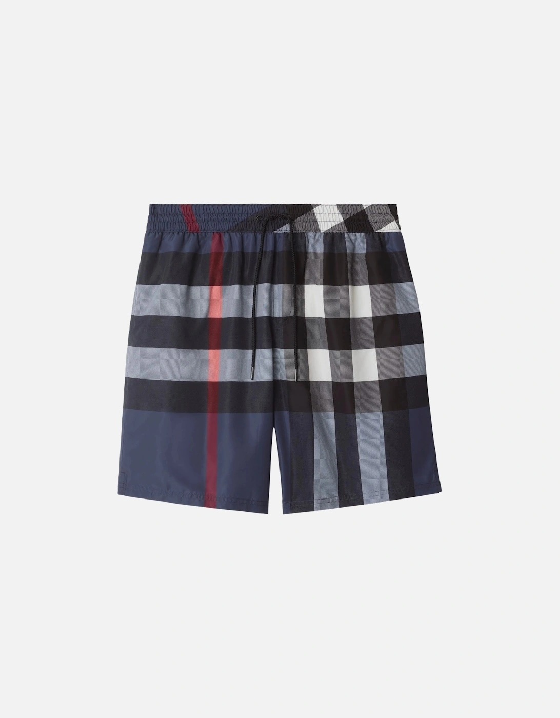 Check Swim Shorts in Navy Blue, 6 of 5