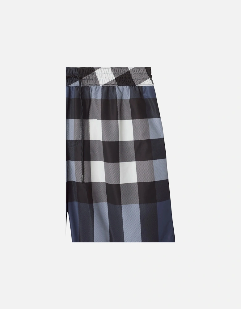 Check Swim Shorts in Navy Blue