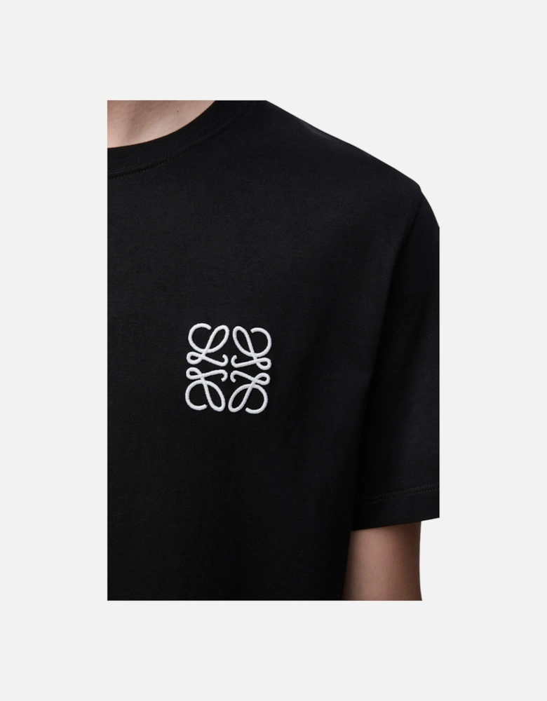 Mens T Shirts Two-Tone Anagram Embroidery Crew Neck Regular Fit Cotton Tee