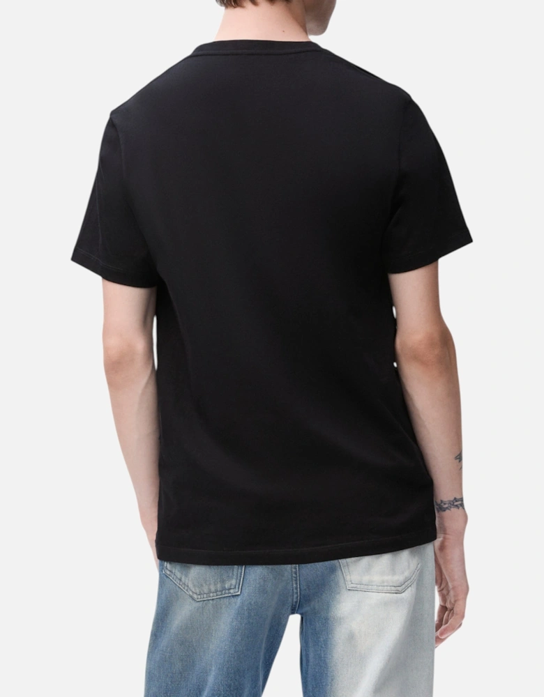 Mens T Shirts Two-Tone Anagram Embroidery Crew Neck Regular Fit Cotton Tee