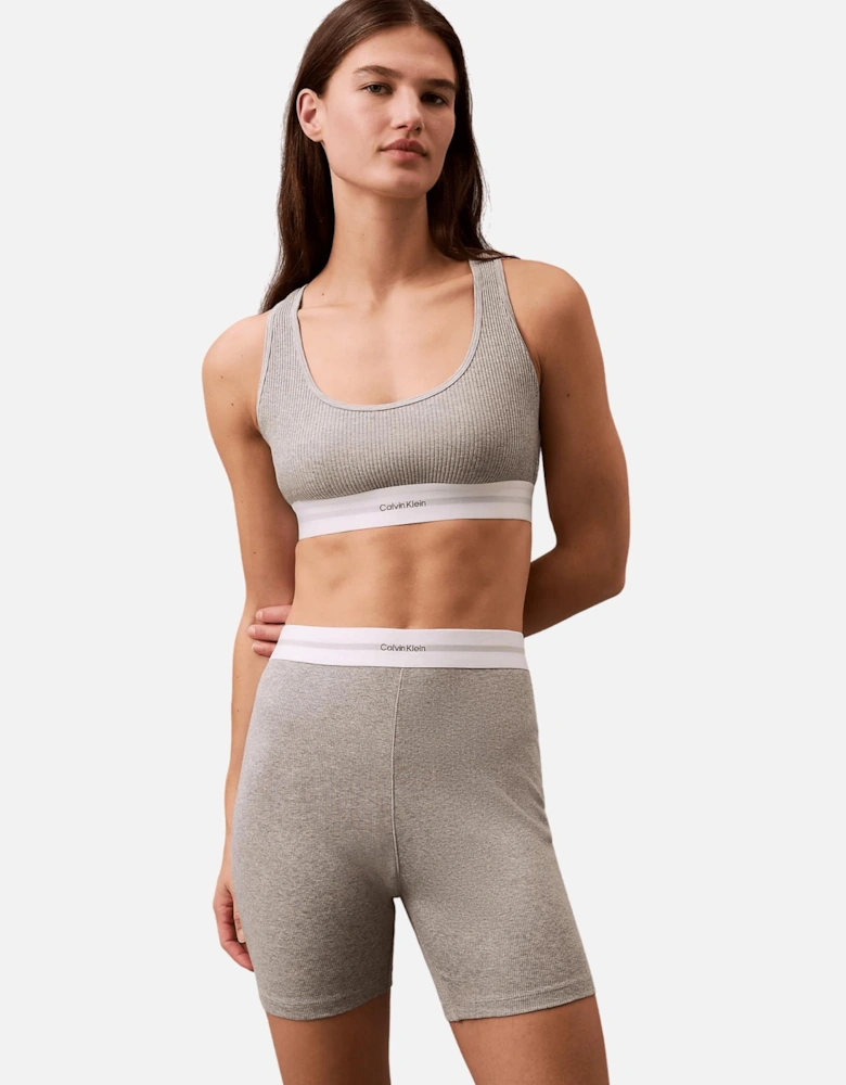 Modal Rib Lightly Lined Bralette, Grey Heather
