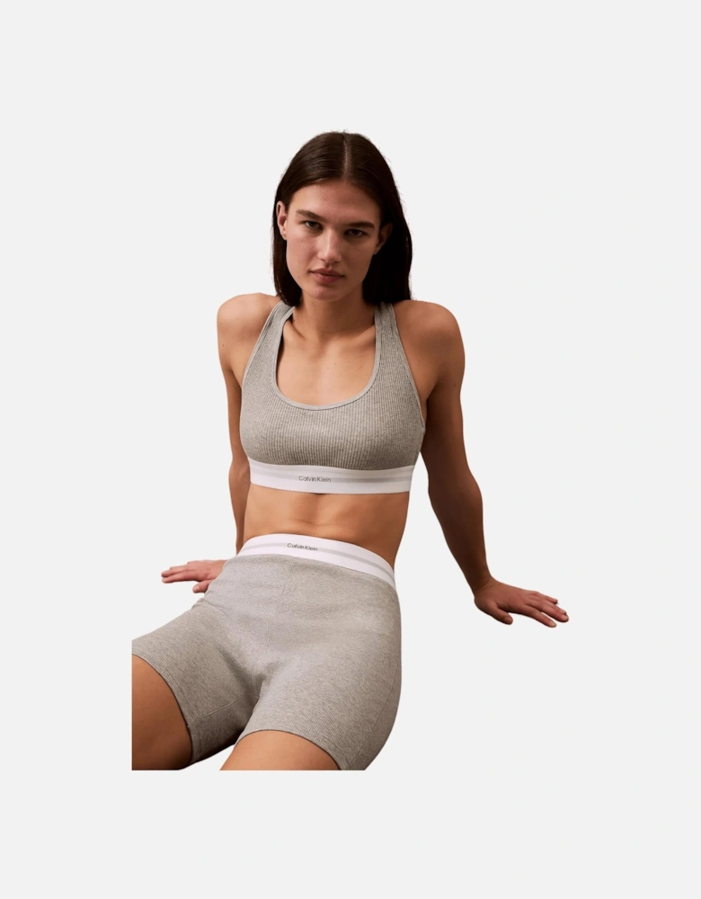 Modal Rib Lightly Lined Bralette, Grey Heather