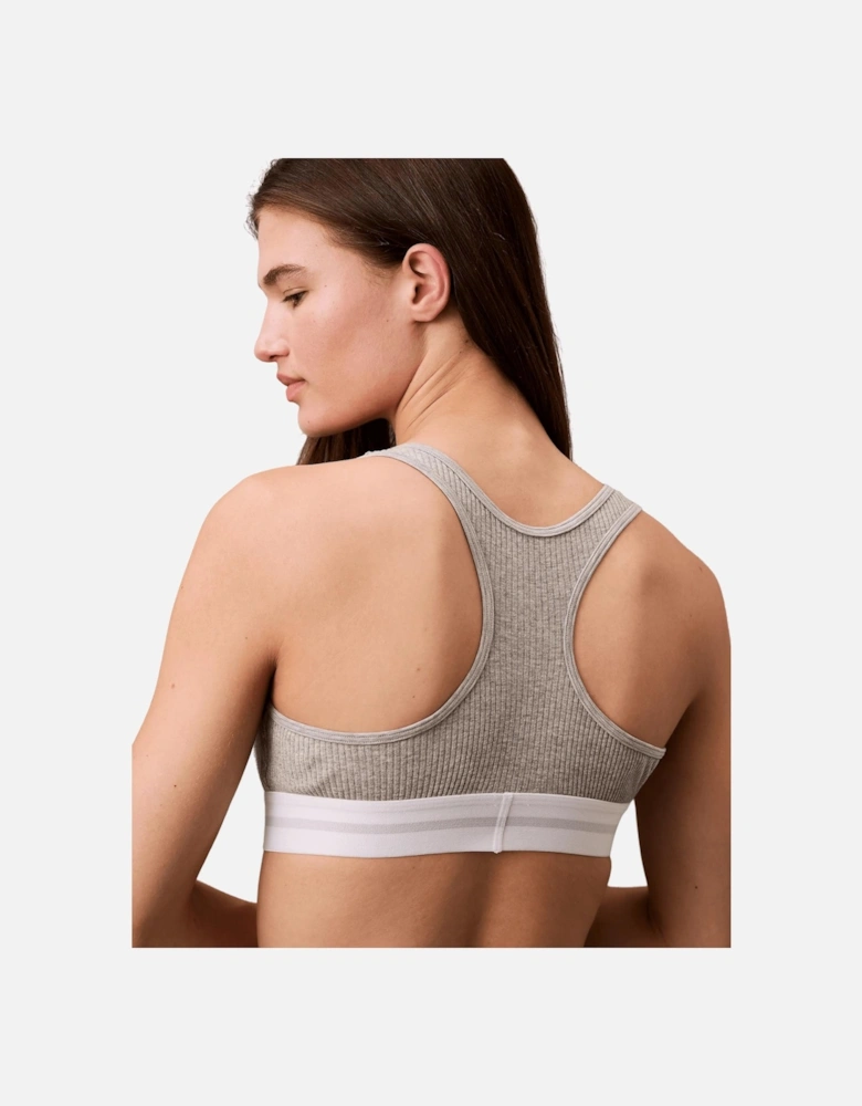 Modal Rib Lightly Lined Bralette, Grey Heather
