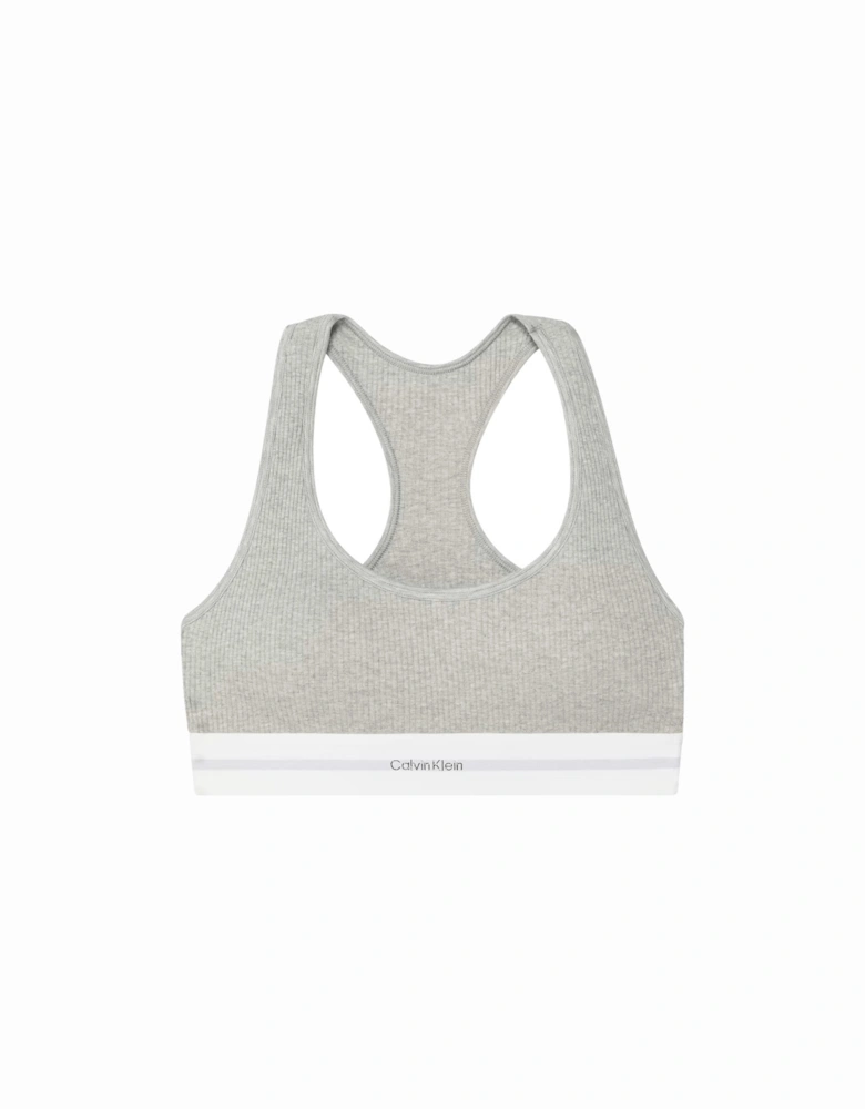 Modal Rib Lightly Lined Bralette, Grey Heather