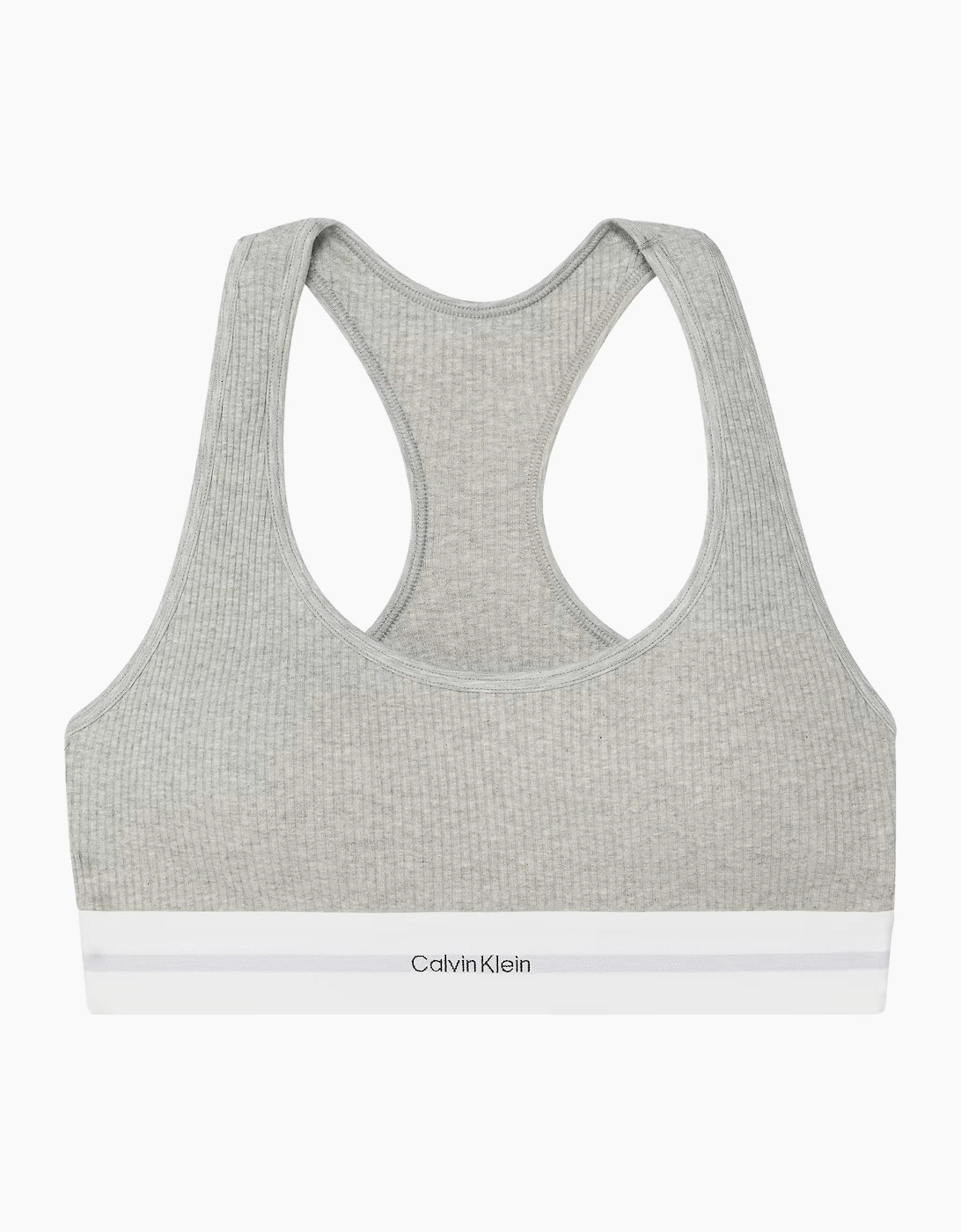 Calvin Klein Women's Modal Rib Lightly Lined Bralette, Grey Heather - Size: S