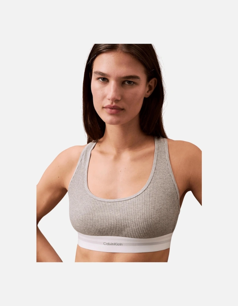 Modal Rib Lightly Lined Bralette, Grey Heather