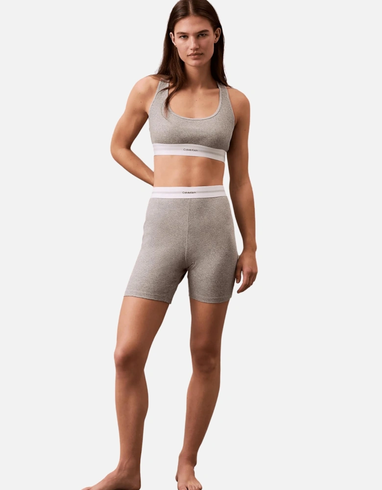 Modal Rib Lightly Lined Bralette, Grey Heather