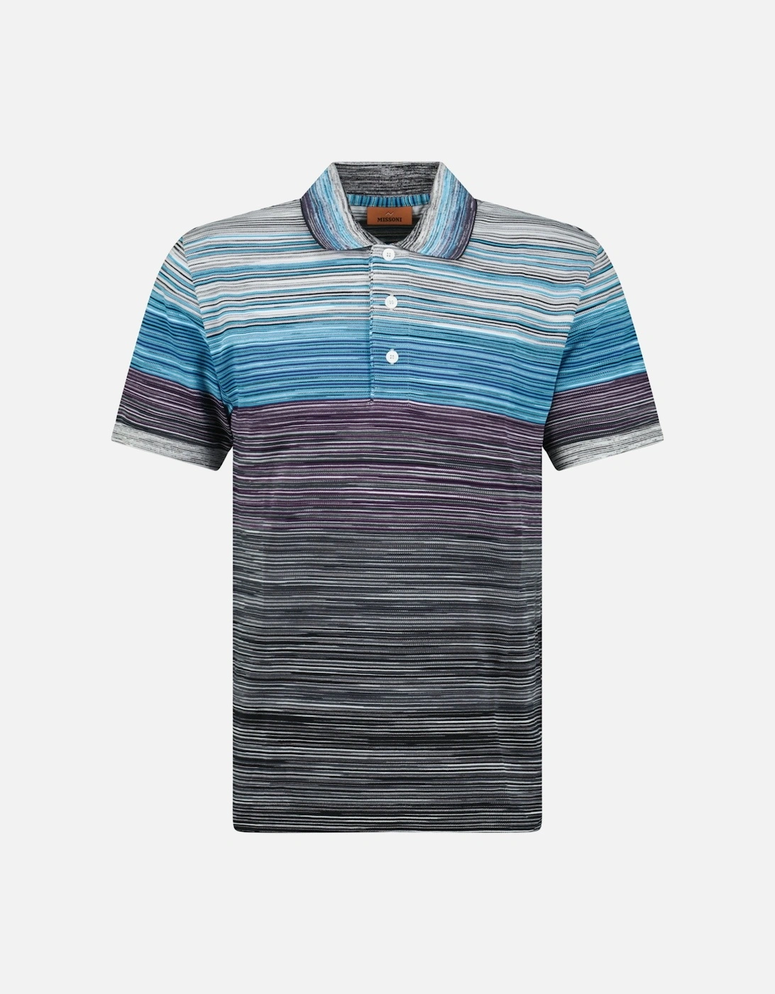 3 Button Space Dye Short Sleeve Polo Shirt Mixed Blue, 3 of 2
