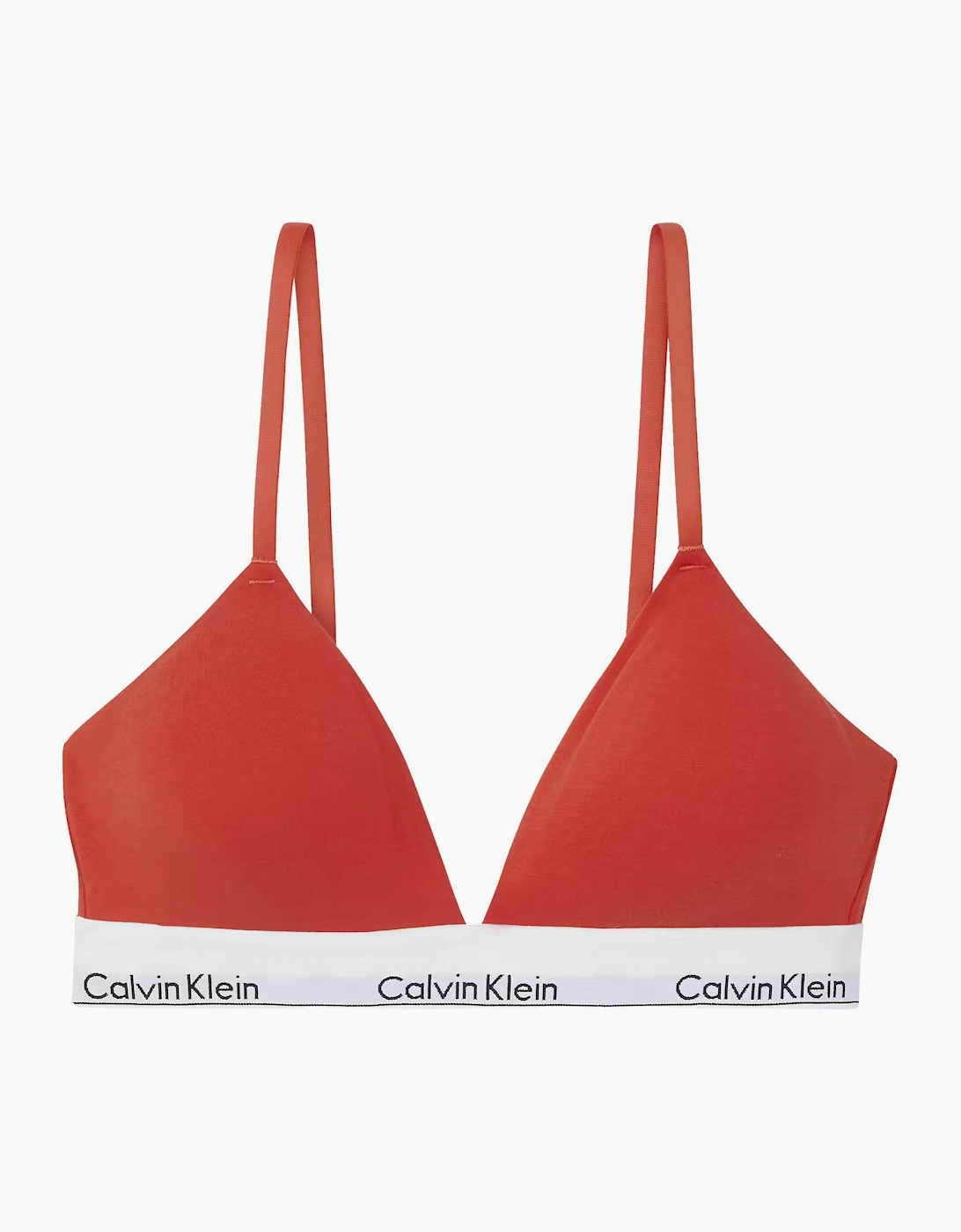 Calvin Klein Women's Modern Cotton Lightly Lined Triangle Bra, Molten - Red - Size: M