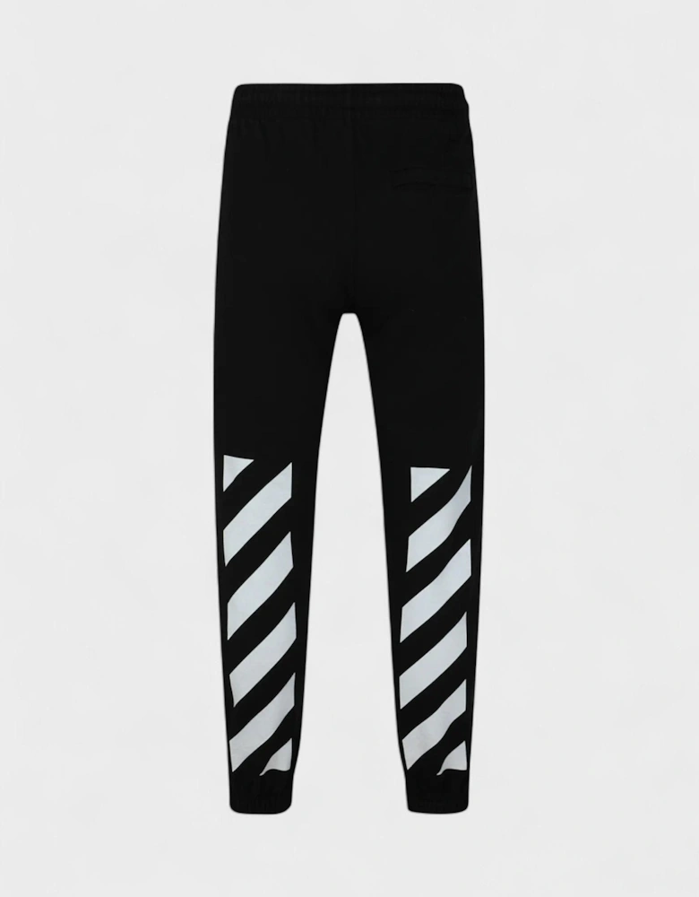 Diag Helvetica Shorten Sweatpants Black White