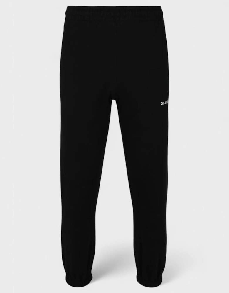 Diag Helvetica Shorten Sweatpants Black White