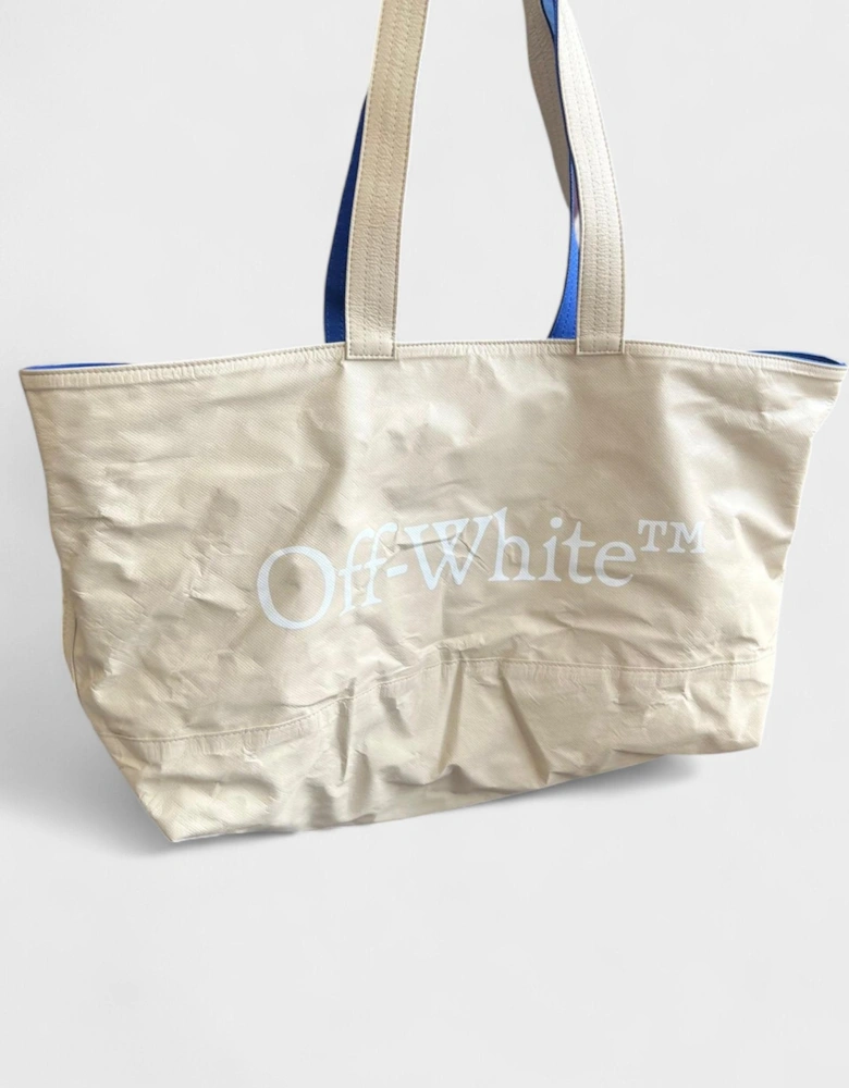 Reversible Tote Bag Beige Blue
