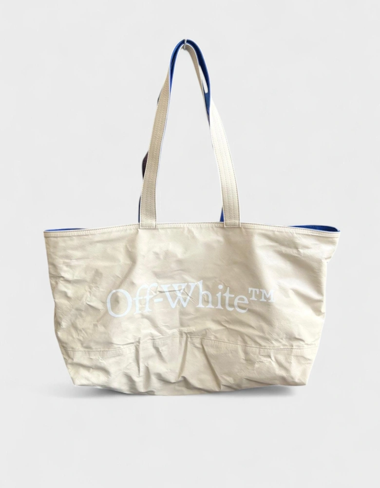 Reversible Tote Bag Beige Blue