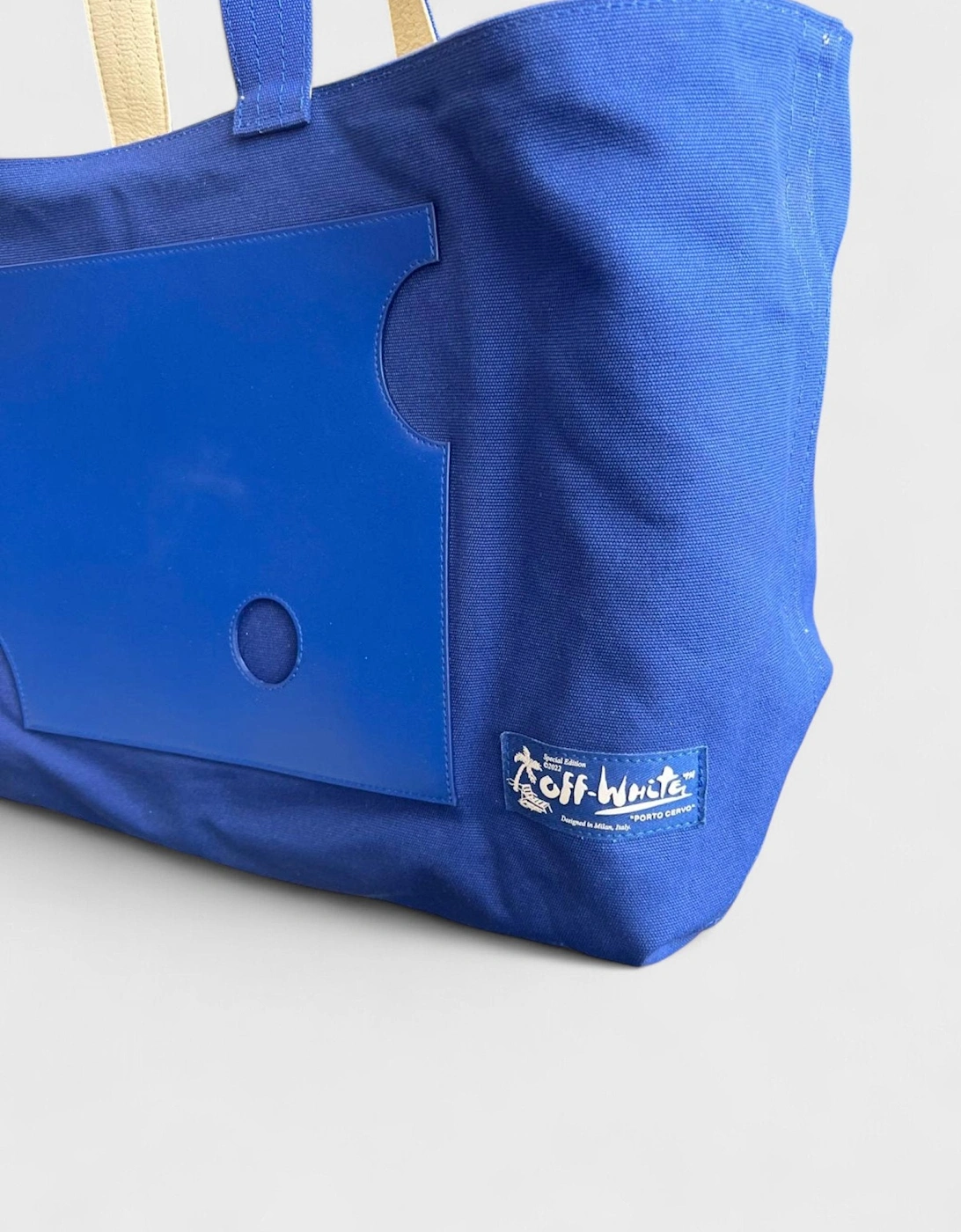 Reversible Tote Bag Beige Blue