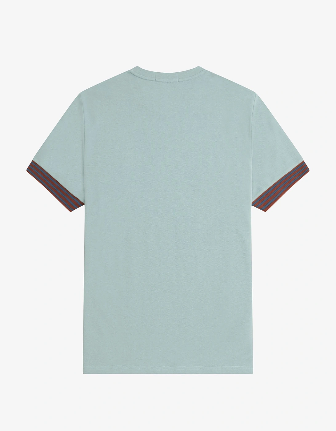 M7707 Striped Cuff T-Shirt - Silver Blue