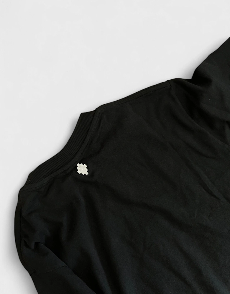 Collar Feathers T-Shirt Black white