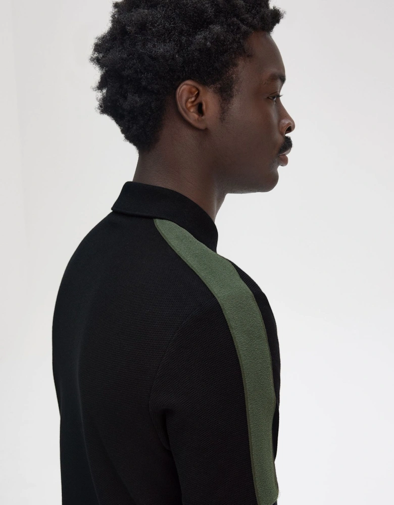 M9890 Towelling Tape Polo Shirt - Black
