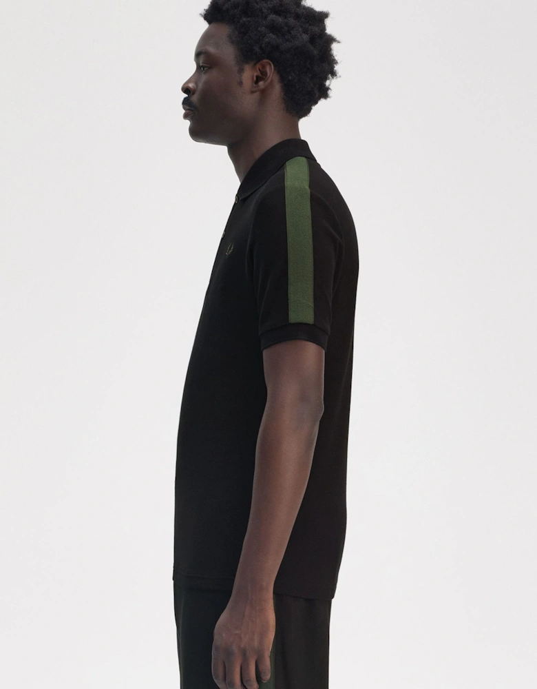 M9890 Towelling Tape Polo Shirt - Black