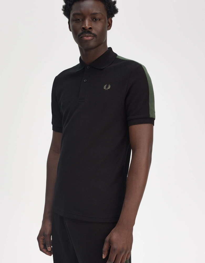 M9890 Towelling Tape Polo Shirt - Black
