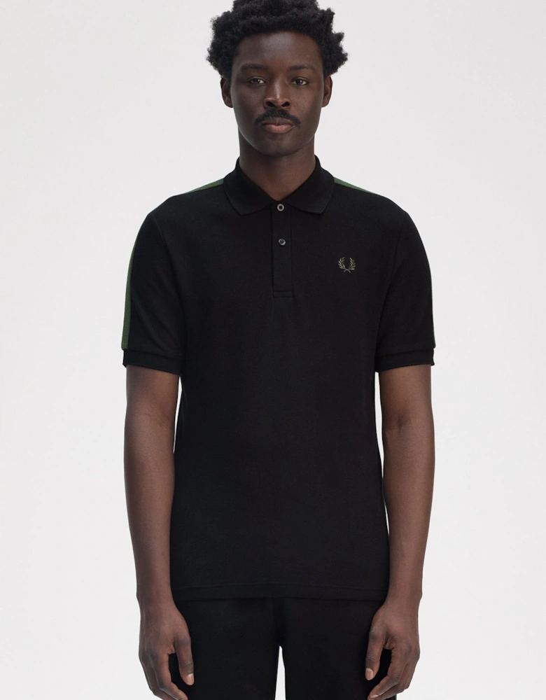 M9890 Towelling Tape Polo Shirt - Black