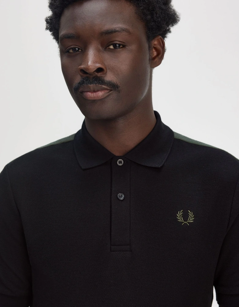 M9890 Towelling Tape Polo Shirt - Black