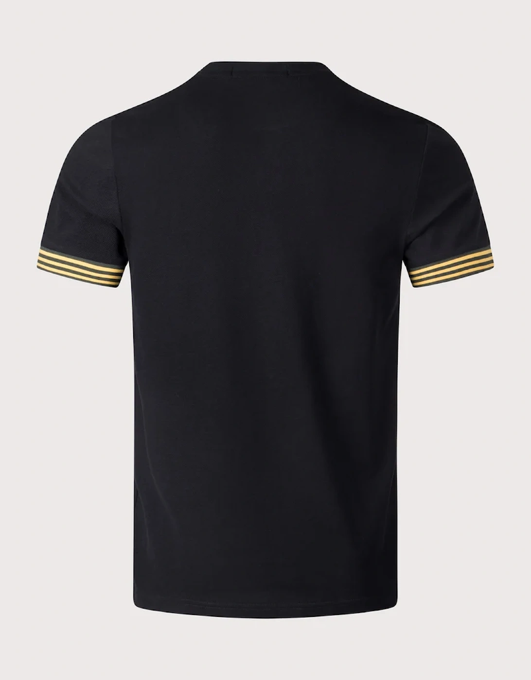 M7707 Striped Cuff T-Shirt - Black