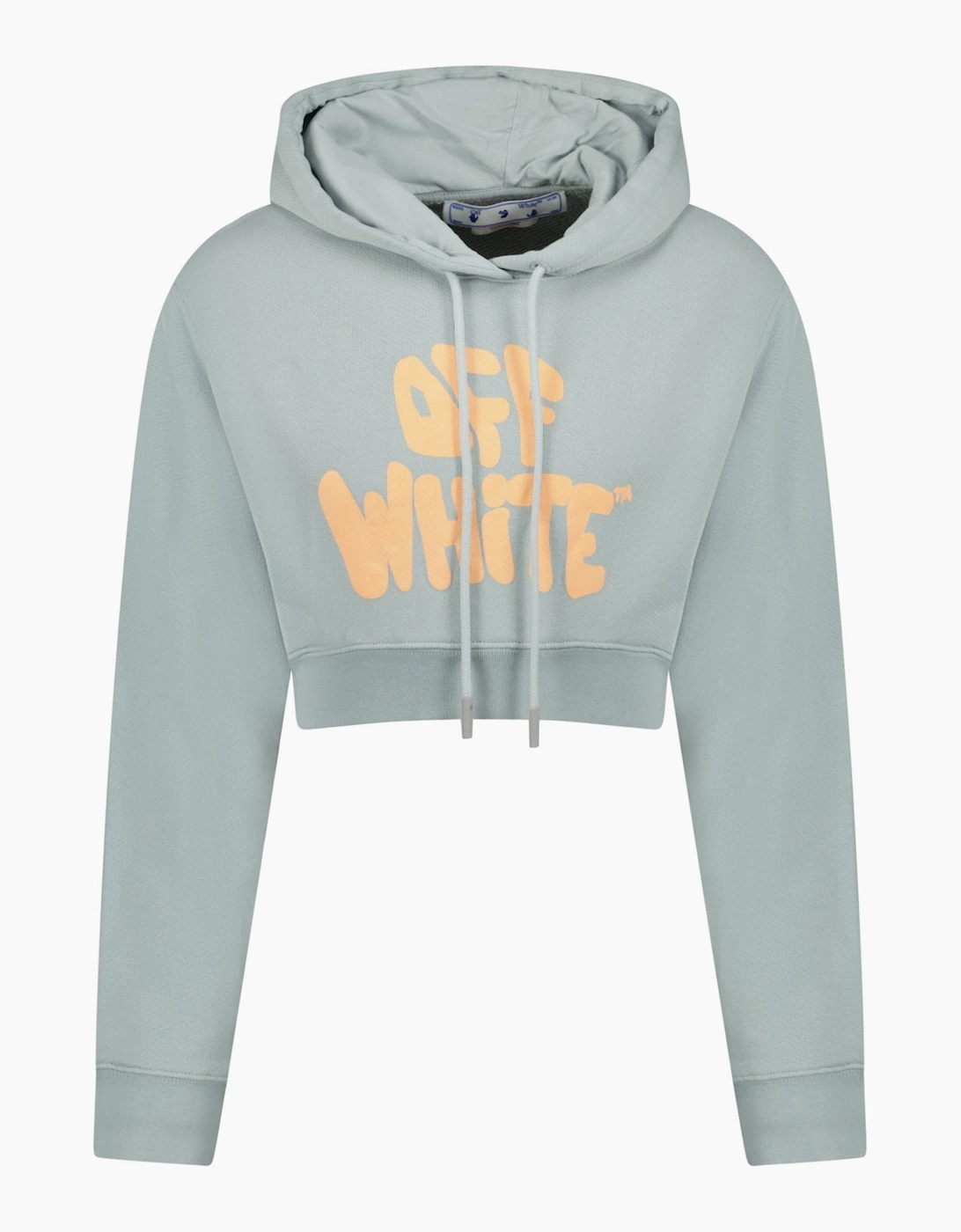 Off-White Women's Grey 70'S Type Logo Crop Sweatshirt - Size: 12