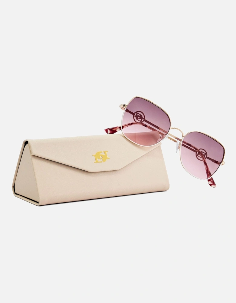 Gilded Metal Frame Sunglasses