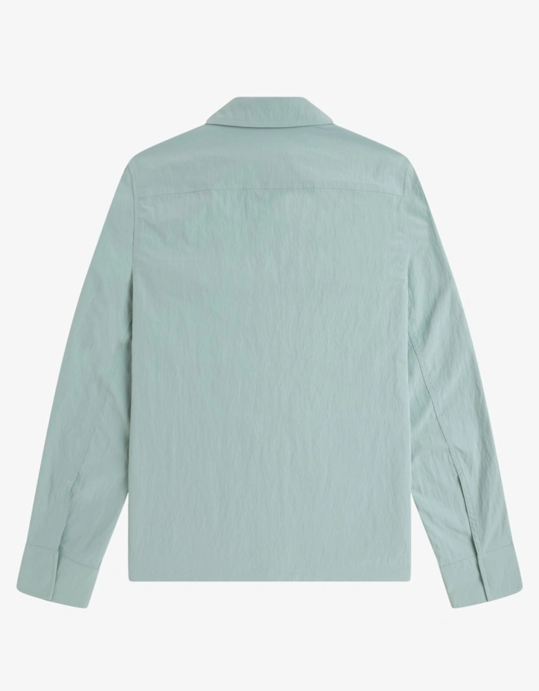 M5684 Textured Zip-Through Overshirt - Silver Blue