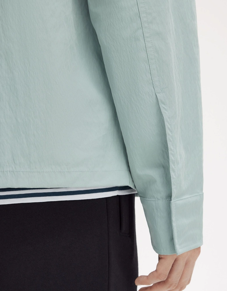 M5684 Textured Zip-Through Overshirt - Silver Blue