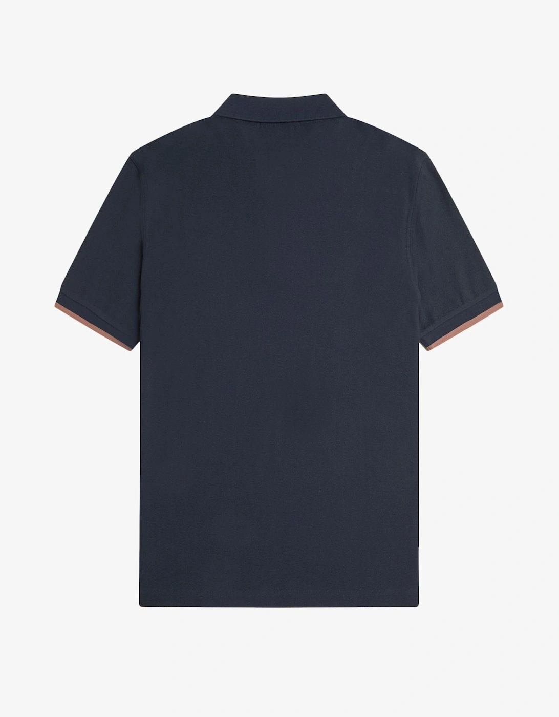 M9886 Crepe Pique Zip Neck Shirt -Navy