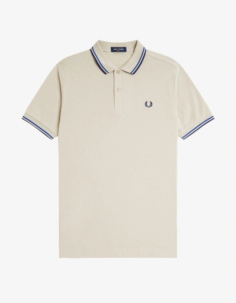 M3600 Polo Shirt Light Oyster / Blue