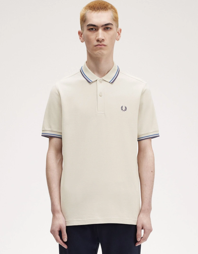 M3600 Polo Shirt Light Oyster / Blue