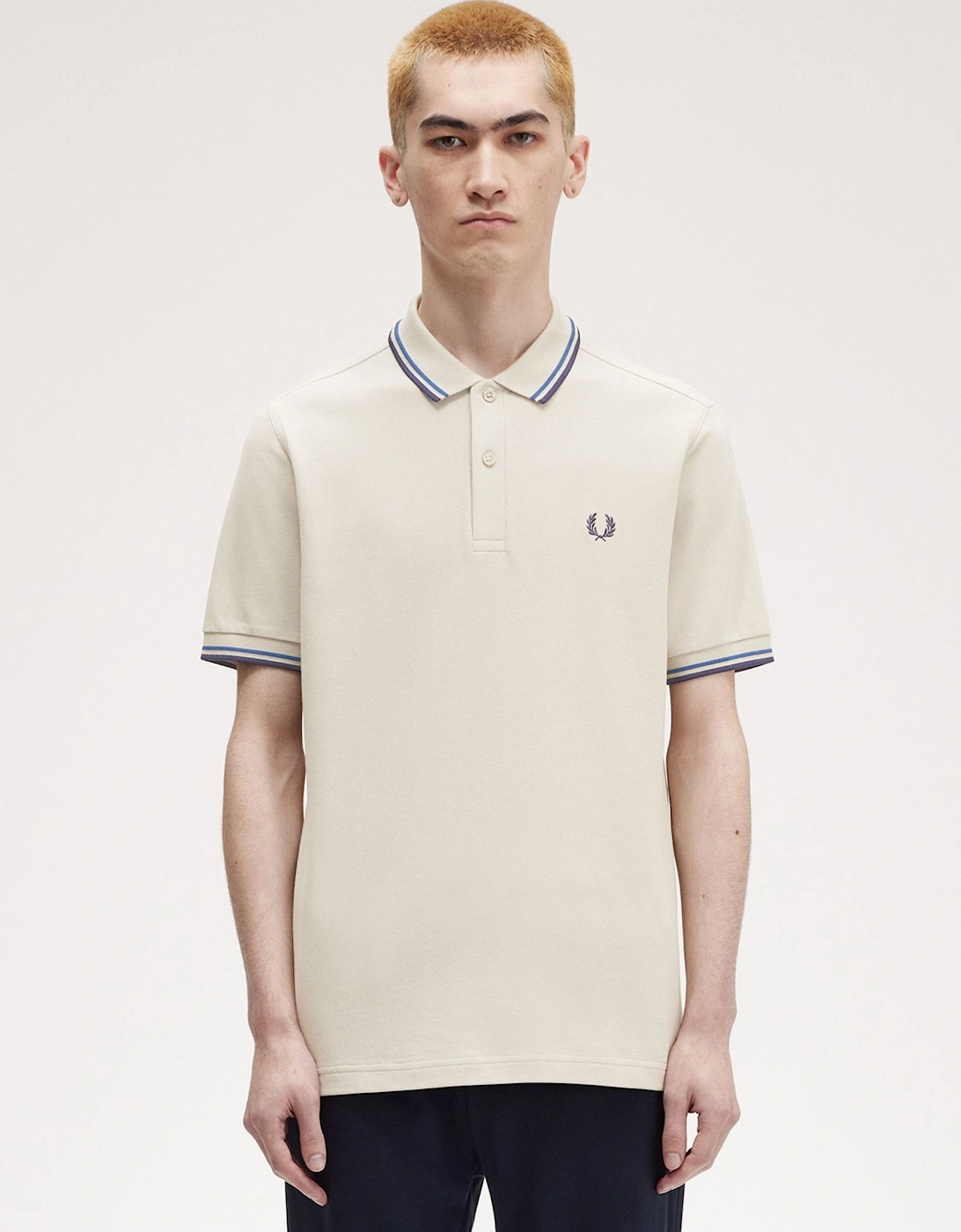 M3600 Polo Shirt Light Oyster / Blue